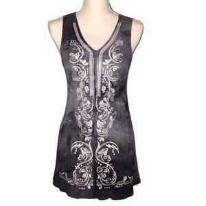 Addie embroidered lined sleeveless top.